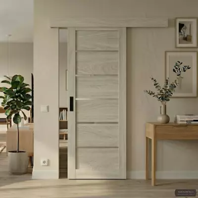 Bīdāmās iekšdurvis Sempra 01 Grey sonoma PVC
