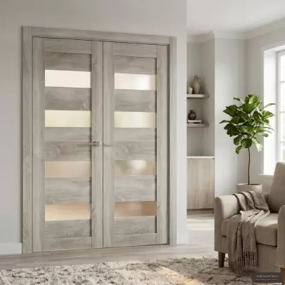 Divviru durvis Sempra 02 Grey sonoma PVC