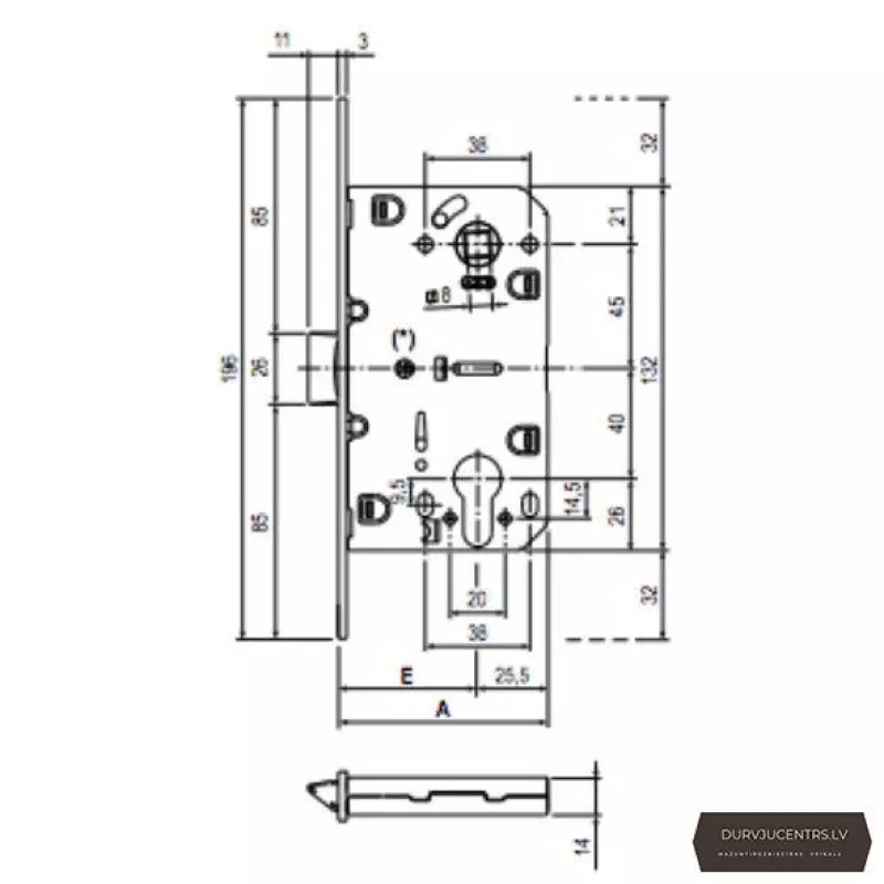 Slēdzene AGB F18 EVO PZ ar pretplāksni balta