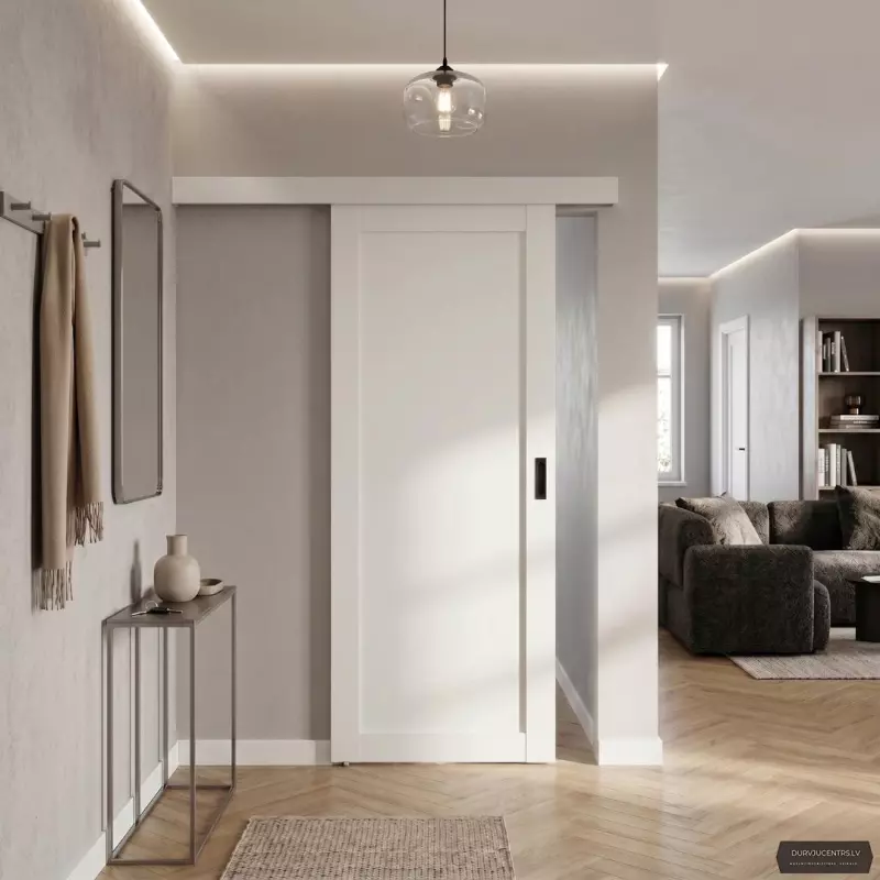 Bīdāmās iekšdurvis Luna Balts soft PVC Deluxe
