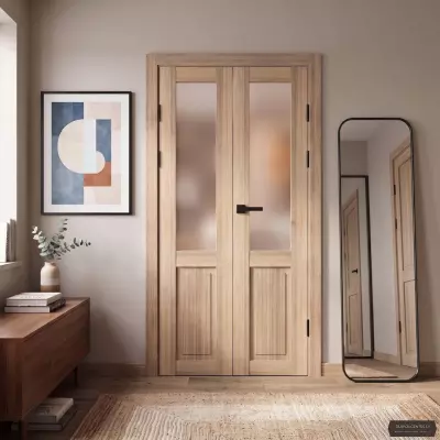 Divviru durvis Golda GLASS Zelts ozols PVC Deluxe